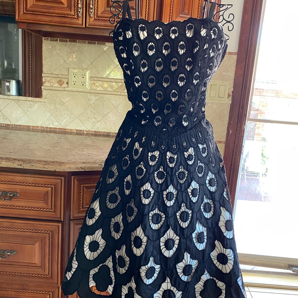 Betsey Johnson black and white Spaghetti Strap Dress